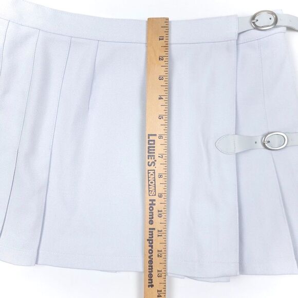 BRANDY MELVILLE Dana 90s Pleated Double Buckle Micro Mini Skirt in Baby Blue y2k - Picture 3 of 9